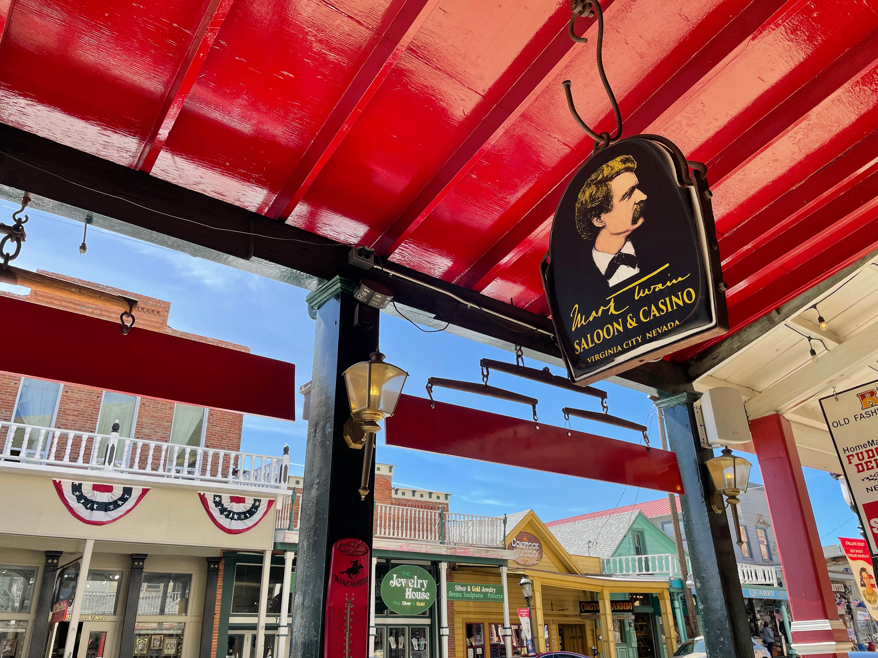 Entrance of Mark Twain Saloon & Casino in Virginia City
