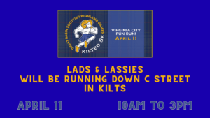 Kilted 5K on Virginia City's Historic C Street - Great Basin Scottish Games - Prelimiary Event